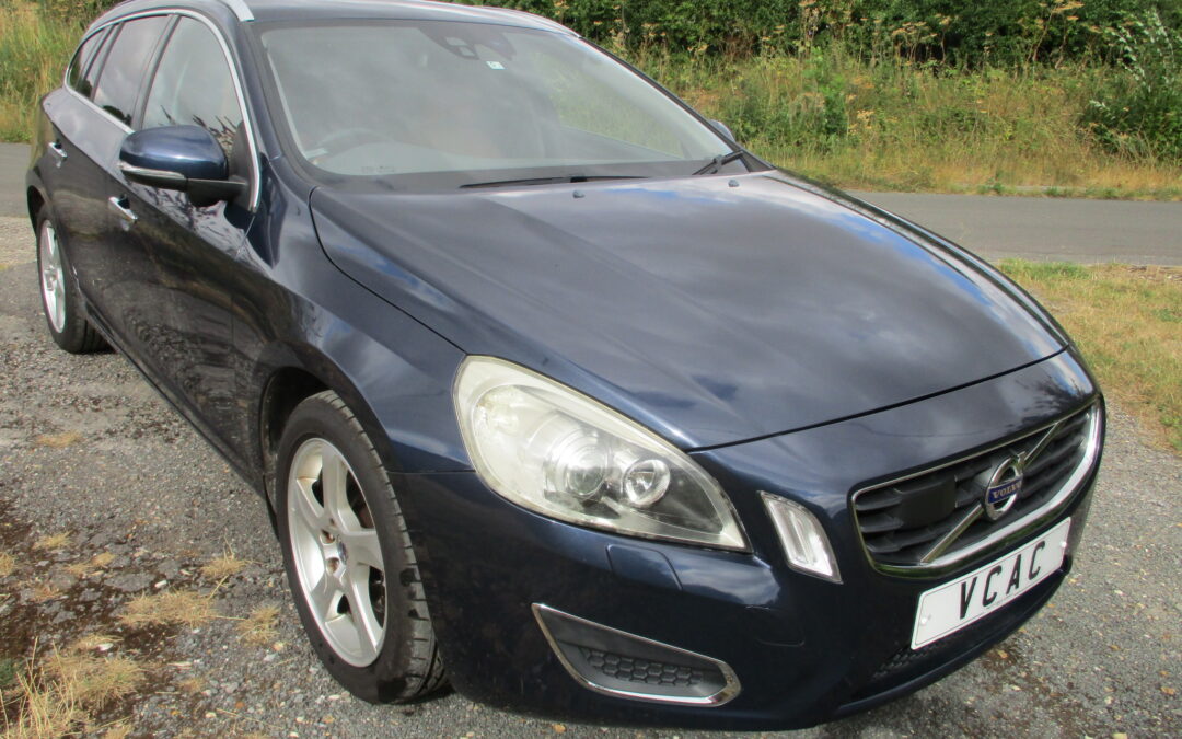 2012 Volvo V60 T4 Automatic. 62740 Miles. Caspian Blue Metallic. Beech Leather Interior. SOLD