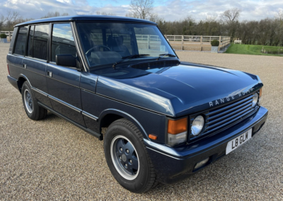 1994 Range Rover 4.2 LSE. Plymouth Blue Metallic with Dark Brown Leather interior. 124150 Miles. £14950.